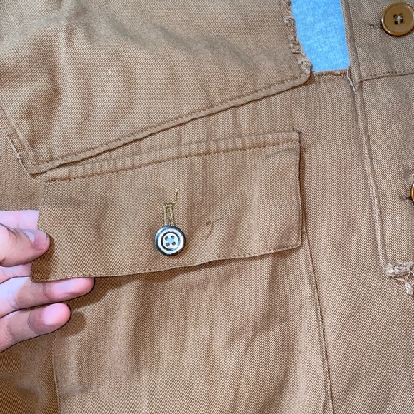 MNML Outerwear Oversized Gray & Brown Mash Up Hoodie | Size Medium - Picture 9 of 16